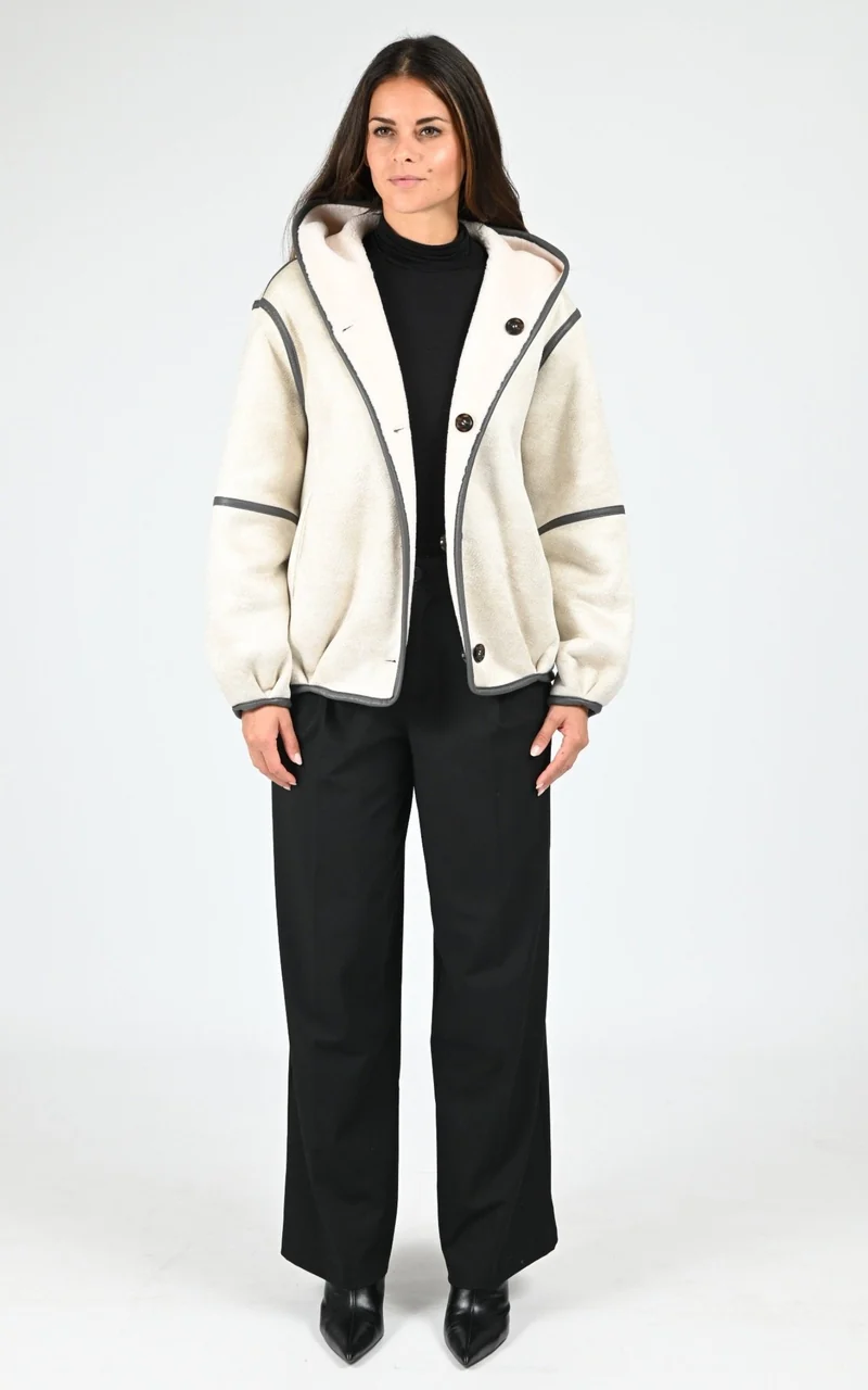 Veste réversible fausse fourrure Natacha beige
