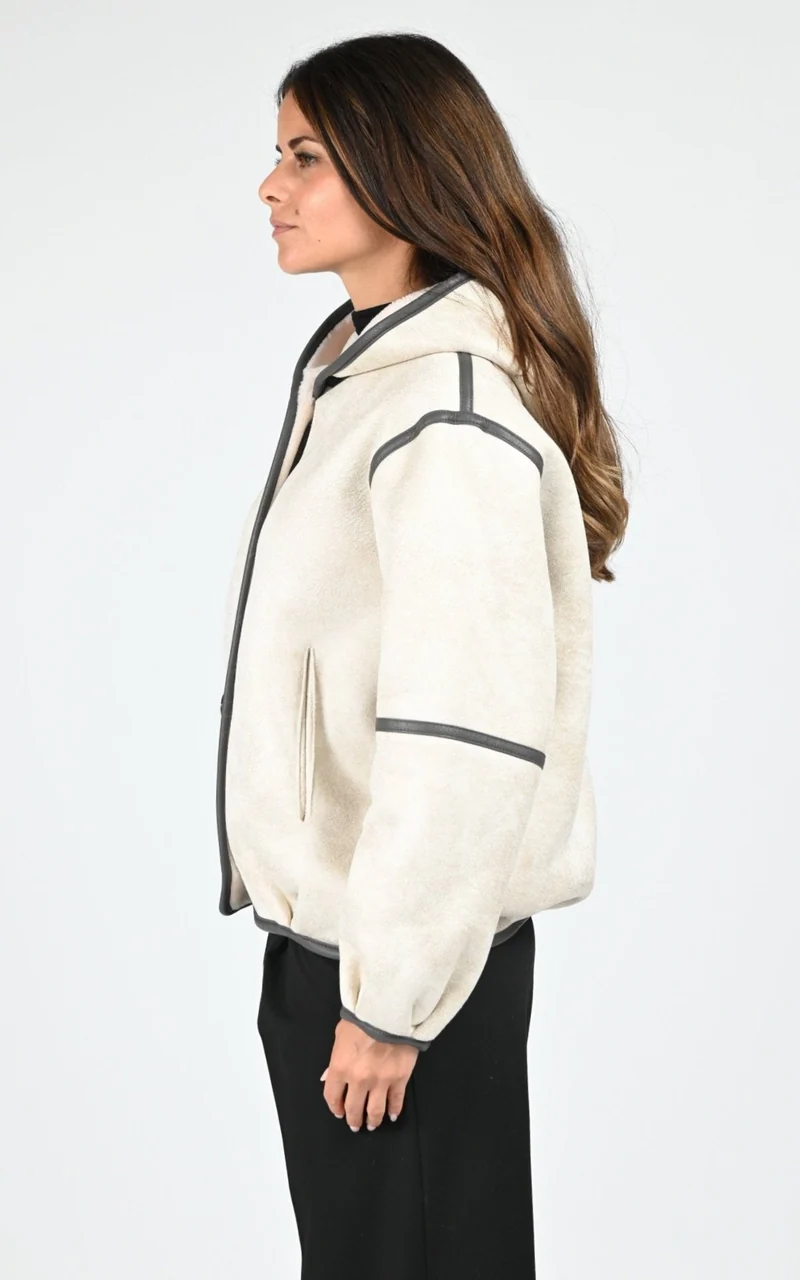 Veste réversible fausse fourrure Natacha beige