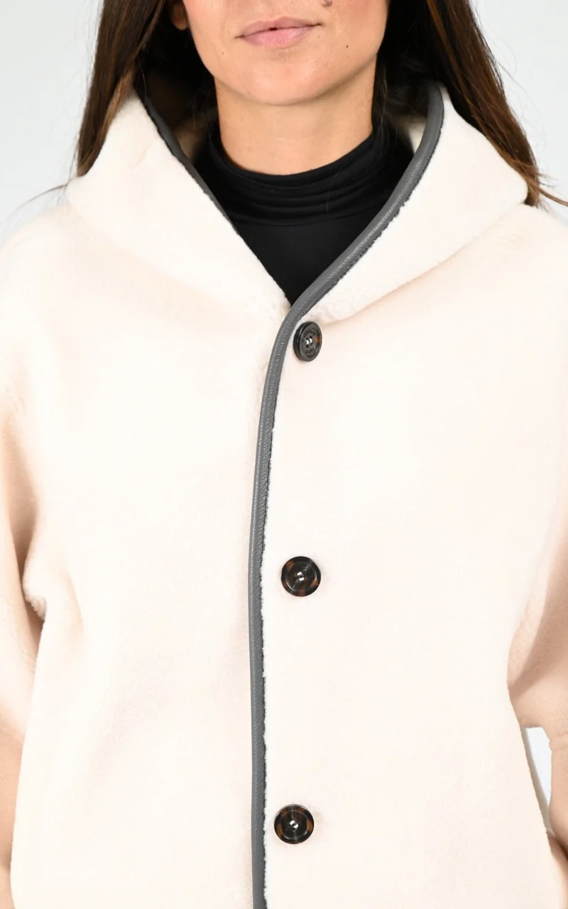 Veste réversible fausse fourrure Natacha beige
