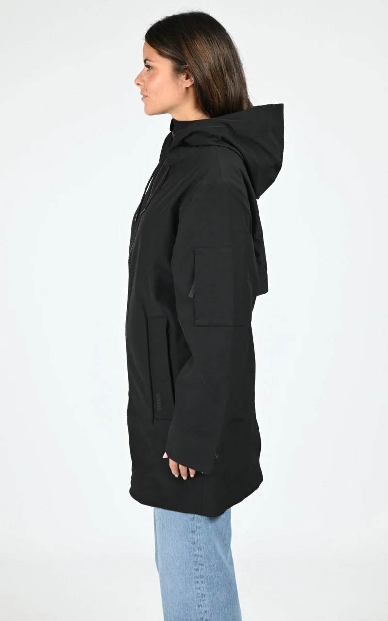 Parka longue mixte noir
