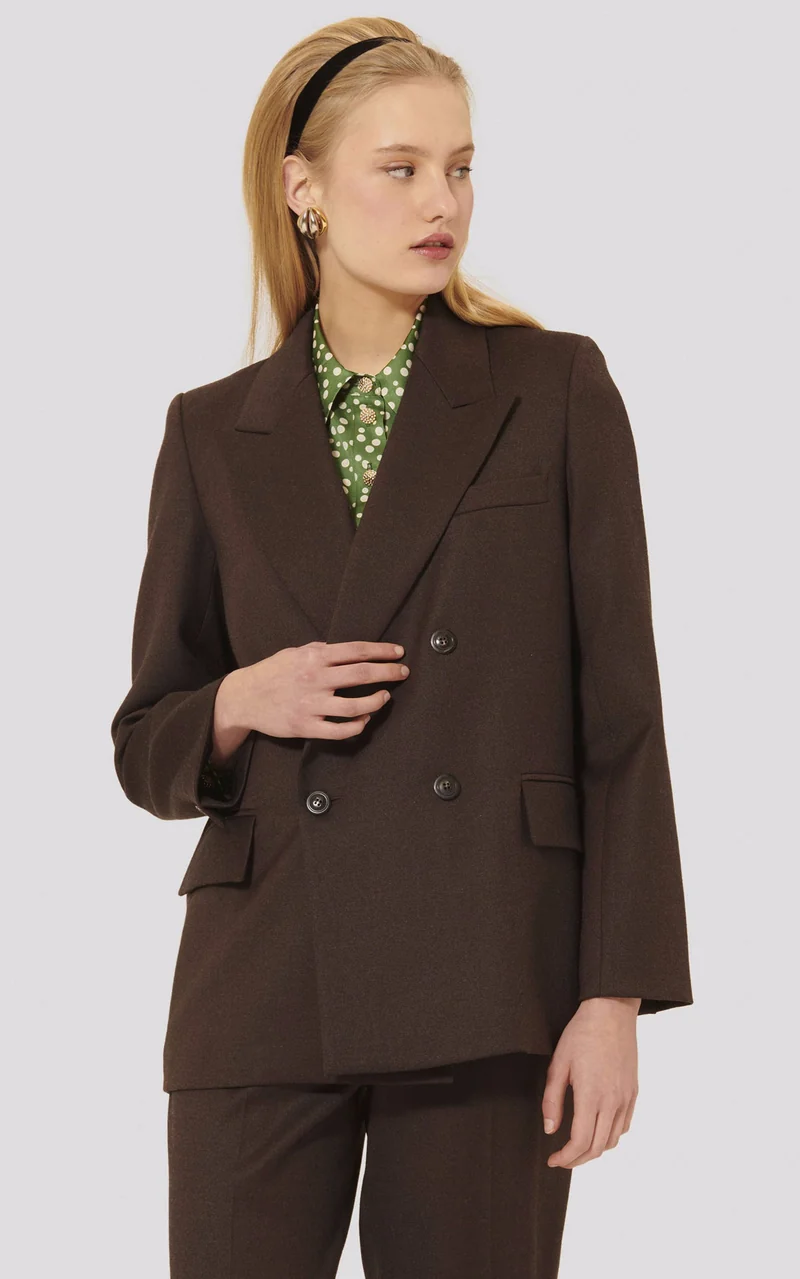 Veste tailleur laine marron