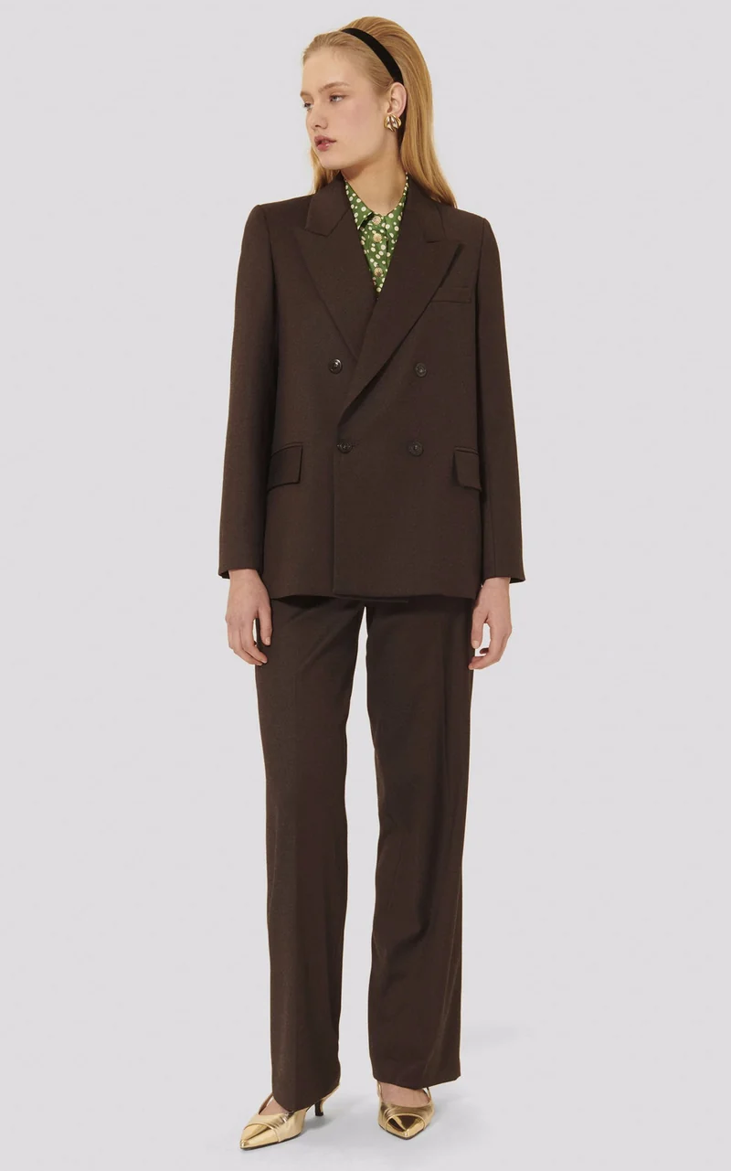 Veste tailleur laine marron