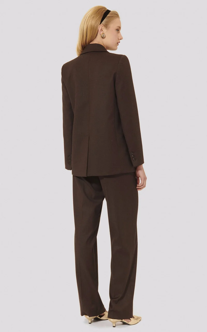 Veste tailleur laine marron