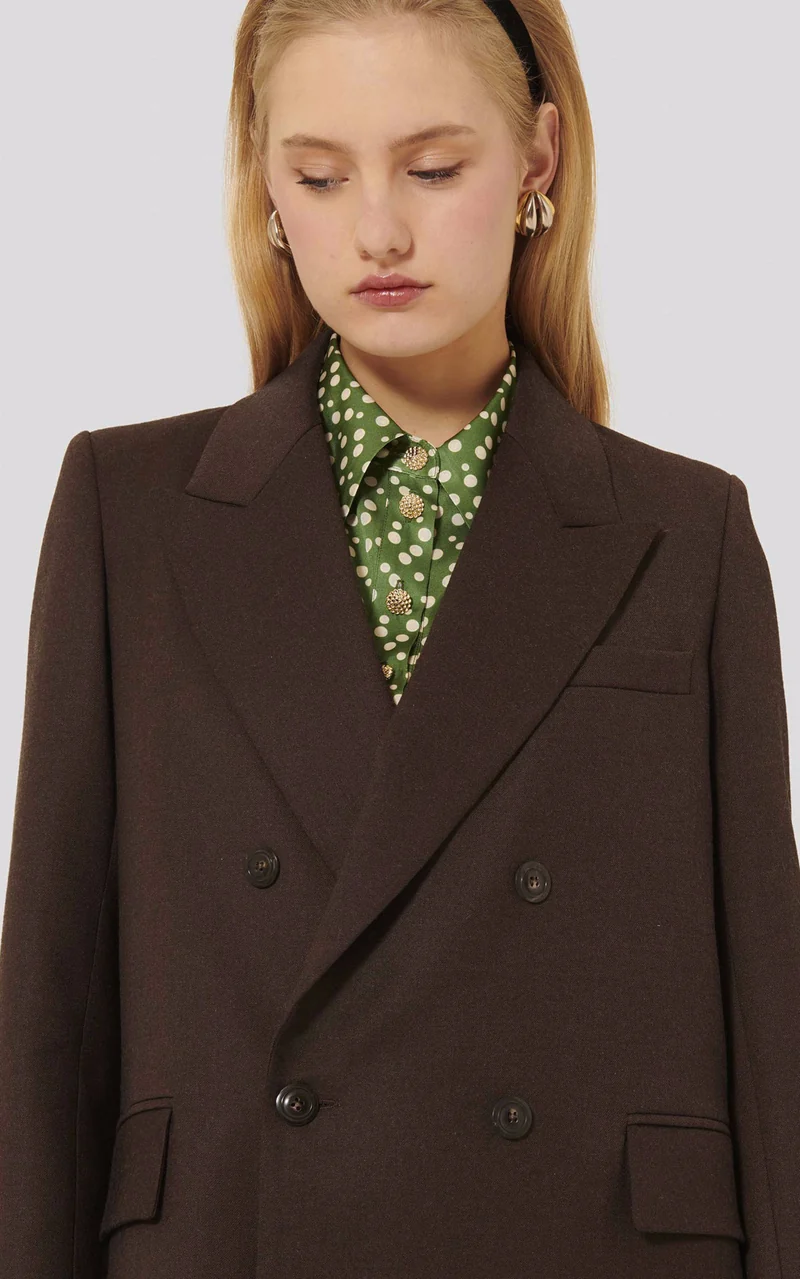 Veste tailleur laine marron