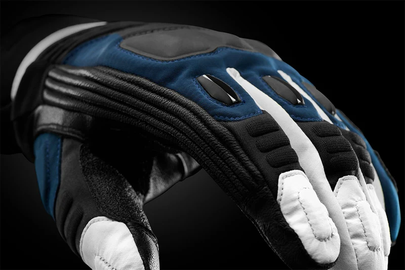 Gants Moto Cuir Homme Furygan BALMAZ ALL SEASONS Noir-Bleu-Pearl