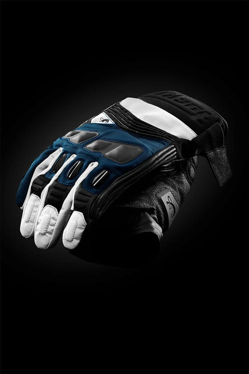 Gants Moto Cuir Homme Furygan BALMAZ ALL SEASONS Noir-Bleu-Pearl