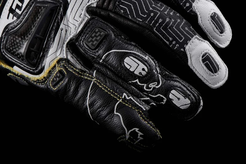 Gants Moto Cuir Homme Furygan STYG20 X KEVLAR® Blanc-Noir | Racing