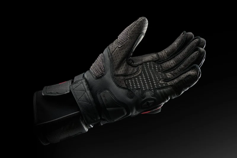 Gants Moto Cuir Homme Furygan STYG15 VENTED Noir-Rouge | Racing