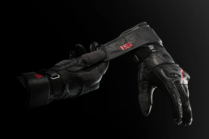 Gants Moto Cuir Homme Furygan STYG15 VENTED Noir-Rouge | Racing