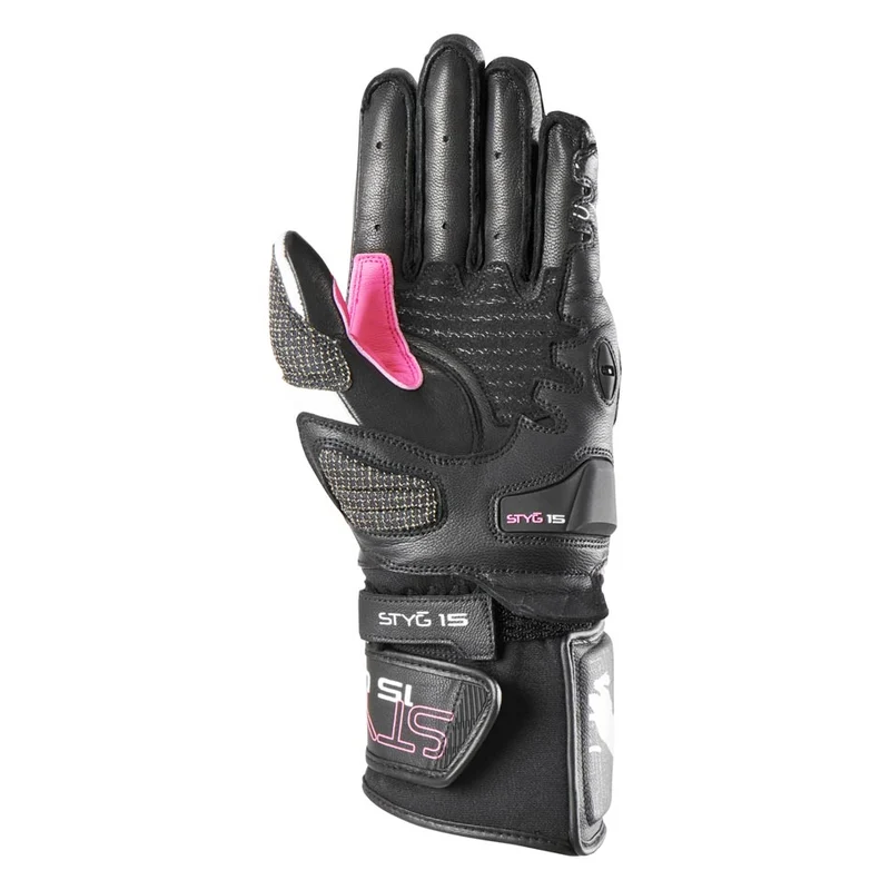 Gants Moto Cuir Femme Furygan STYG15 LADY Noir-Rose | Racing