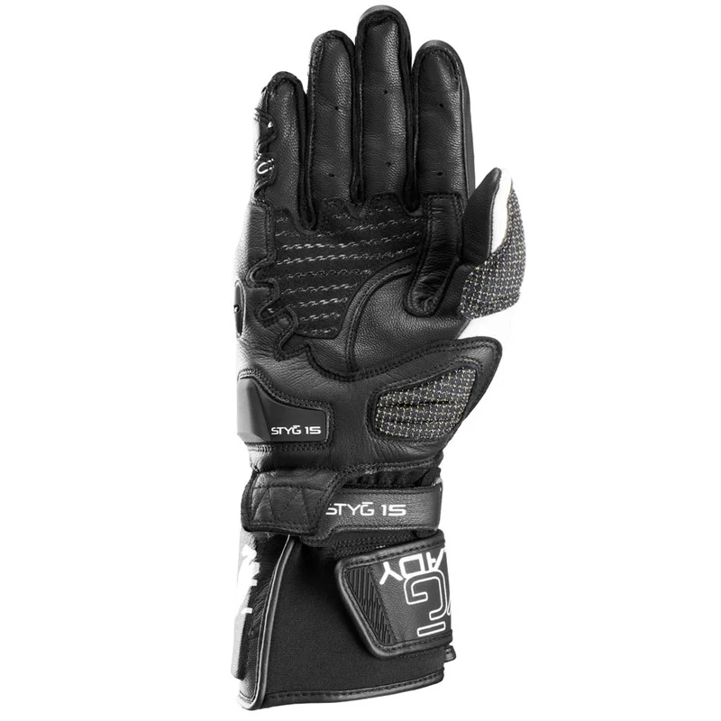 Gants Moto Cuir Femme Furygan STYG15 LADY Noir-Blanc | Racing