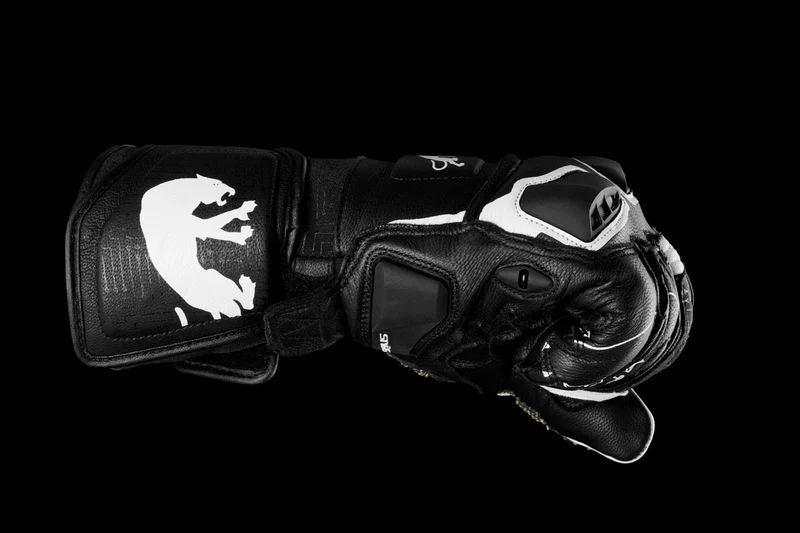 Gants Moto Cuir Femme Furygan STYG15 LADY Noir-Blanc | Racing