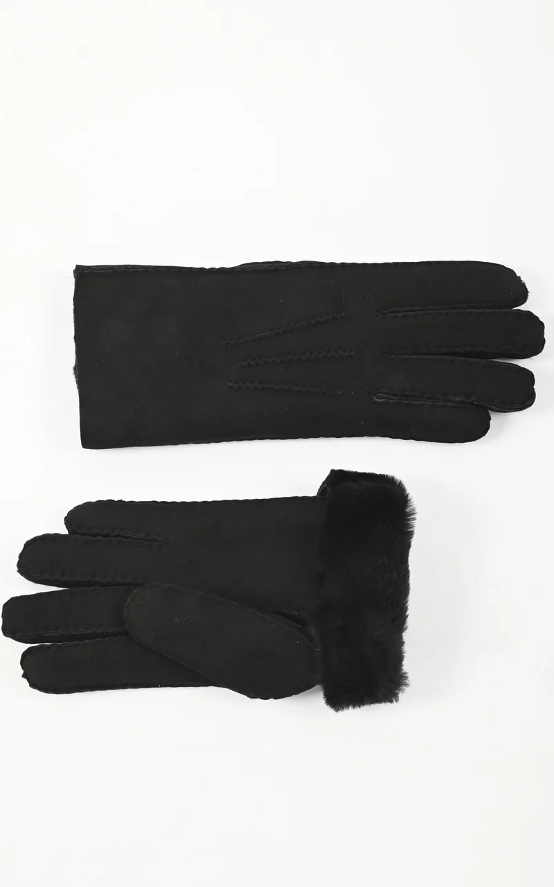 Gants peau lainée noir