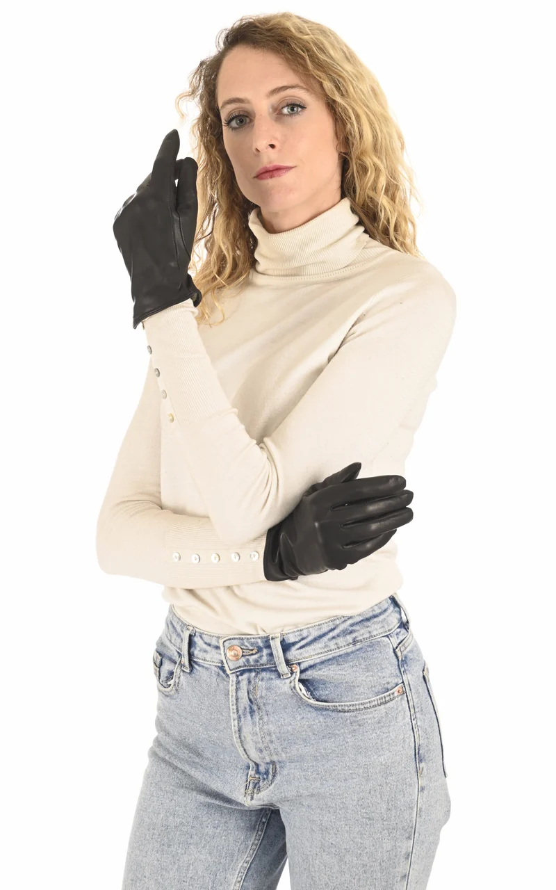 Gants cuir noir