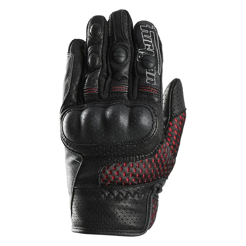 Gants Moto Cuir Homme Furygan TD AIR Noir-Rouge-Blanc | Été