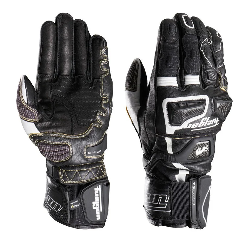 Gants Moto Cuir Homme Furygan STYG20 X KEVLAR® Noir-Blanc | Racing