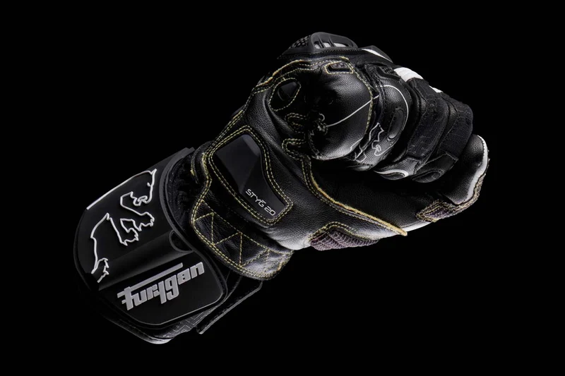 Gants Moto Cuir Homme Furygan STYG20 X KEVLAR® Noir-Blanc | Racing