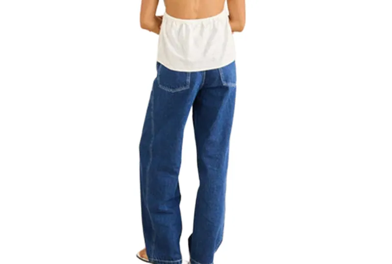 JEAN EN DENIM À POINTES CONTRASTÉES CECE