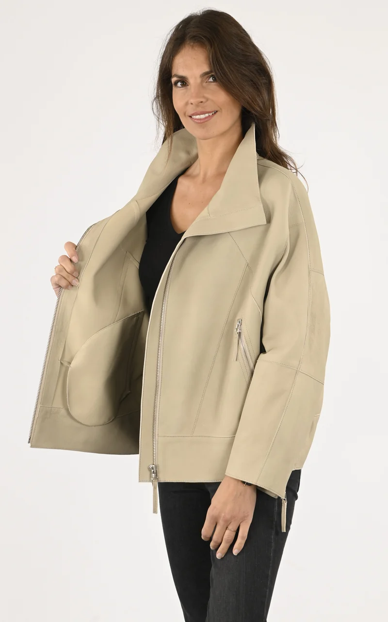 Veste oversize daim beige