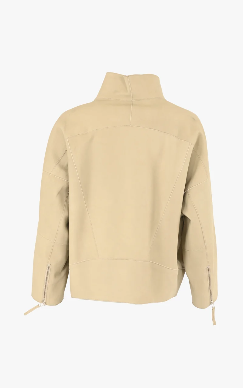 Veste oversize daim beige