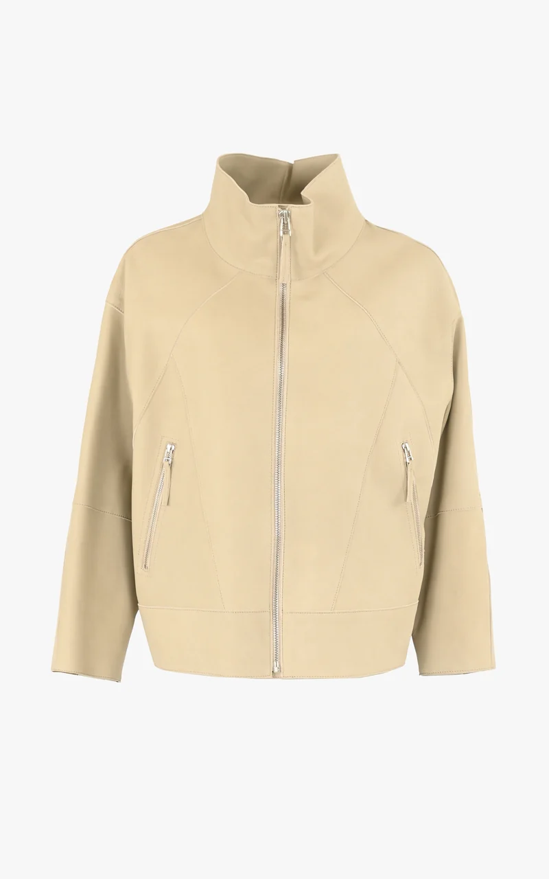 Veste oversize daim beige