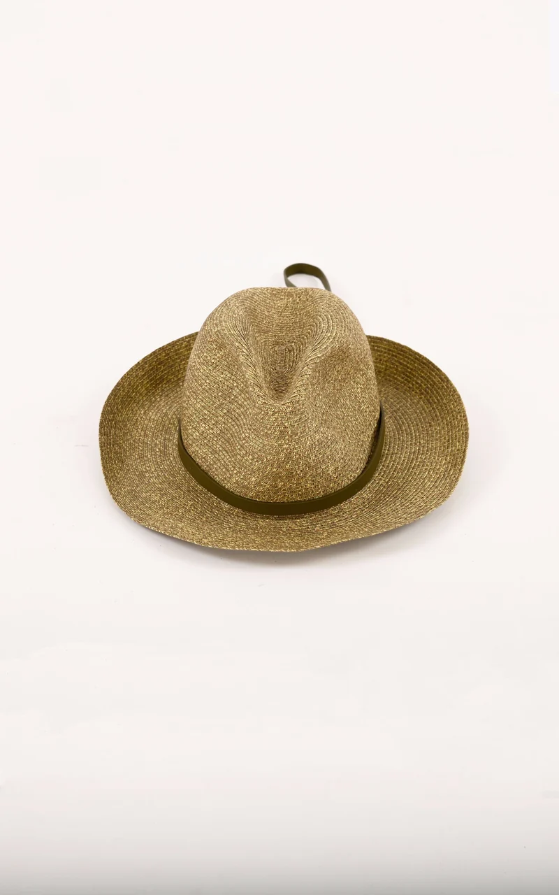 Chapeau tressé Leonardo vert