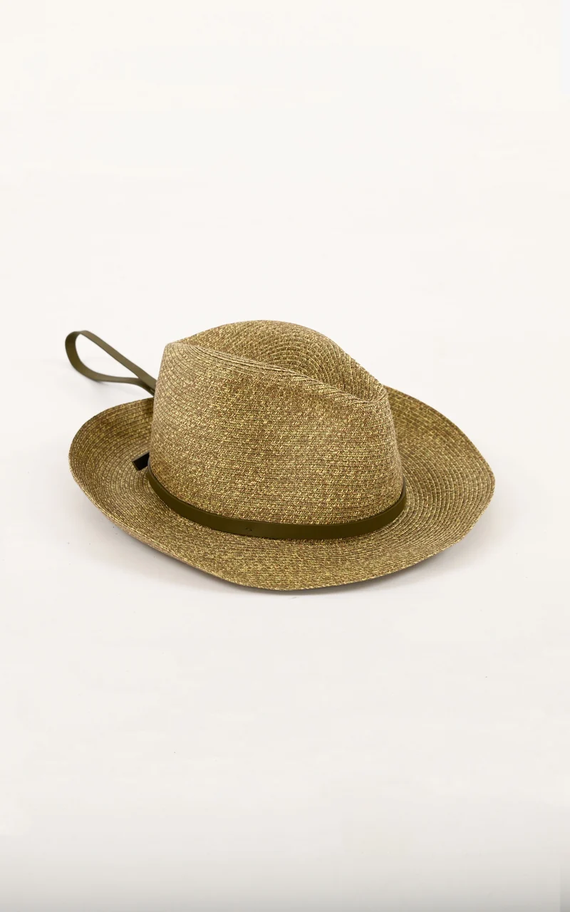 Chapeau tressé Leonardo vert
