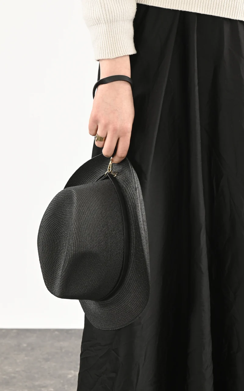 Chapeau tressé Leonardo noir