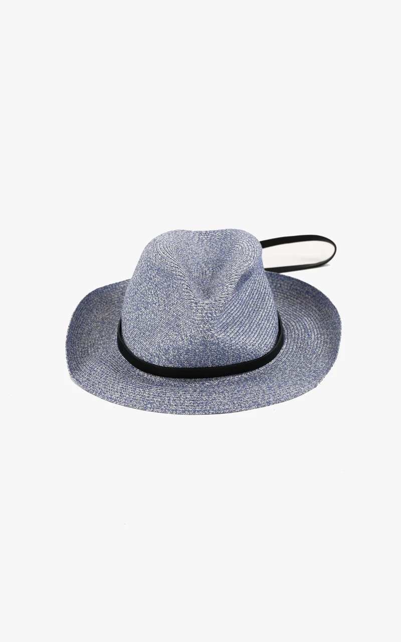 Chapeau tressé Leonardo bleu