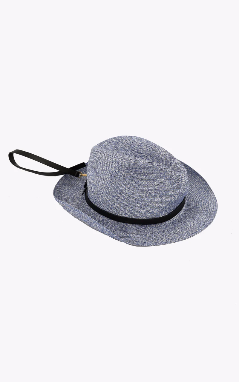 Chapeau tressé Leonardo bleu