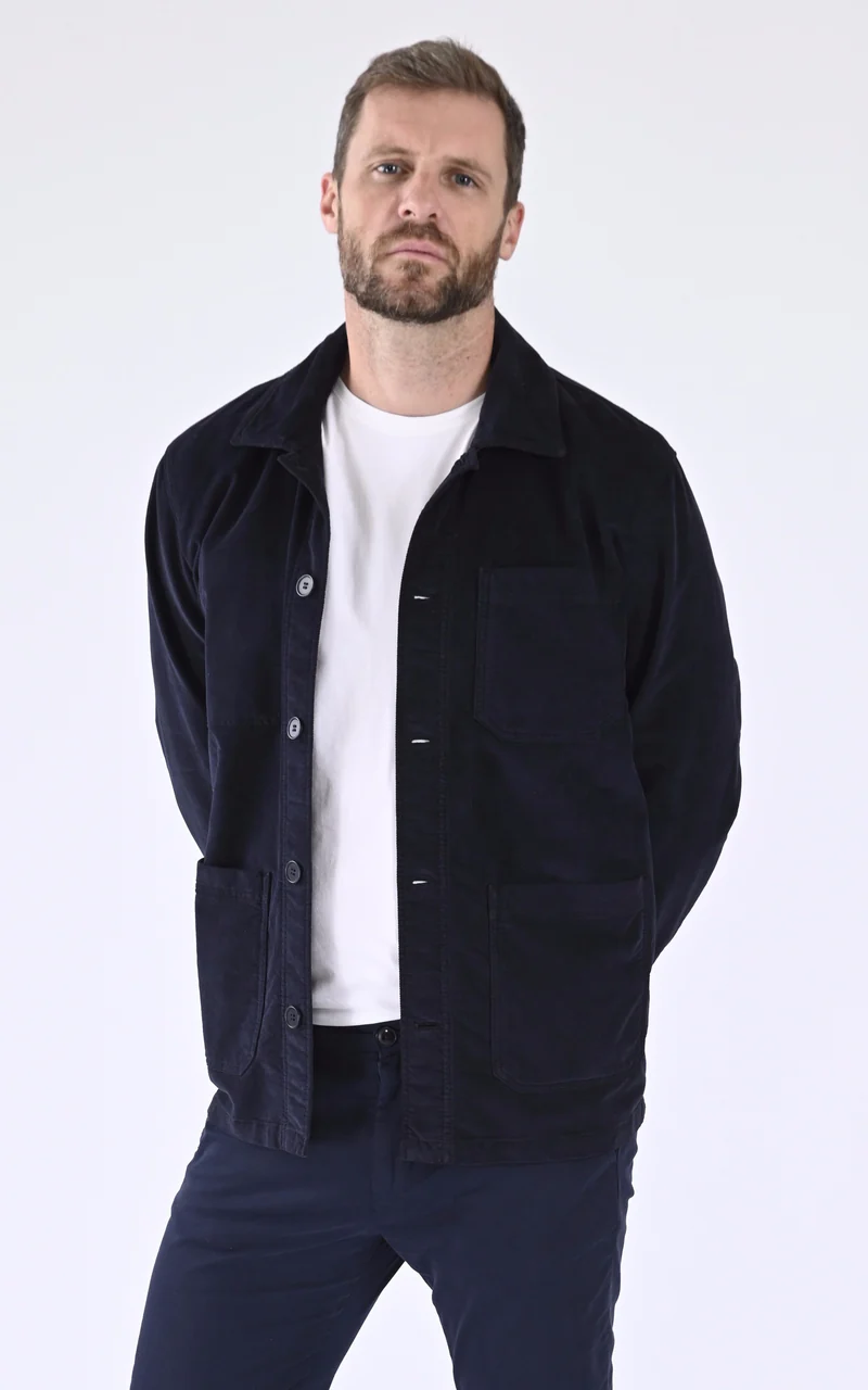 Veste peintre daim bleu marine
