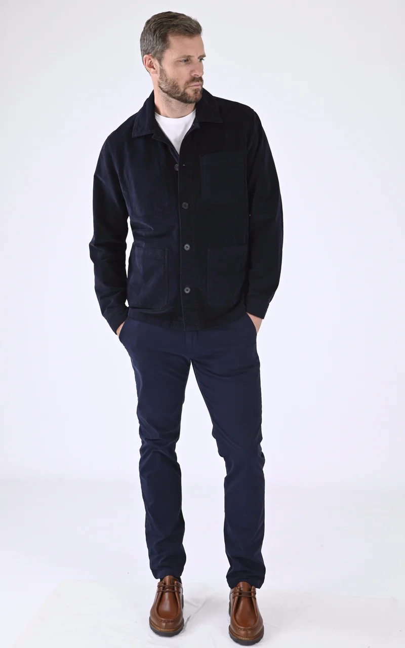 Veste peintre daim bleu marine