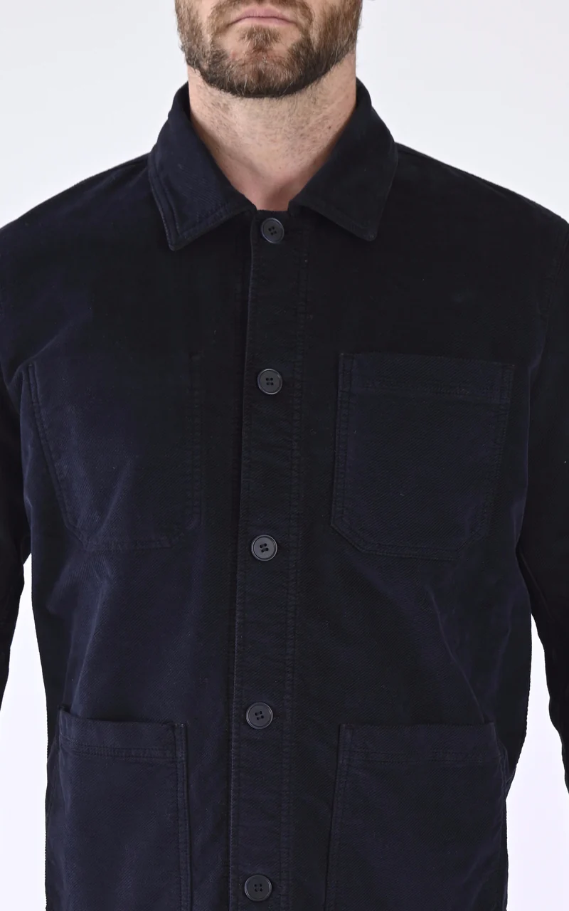 Veste peintre daim bleu marine