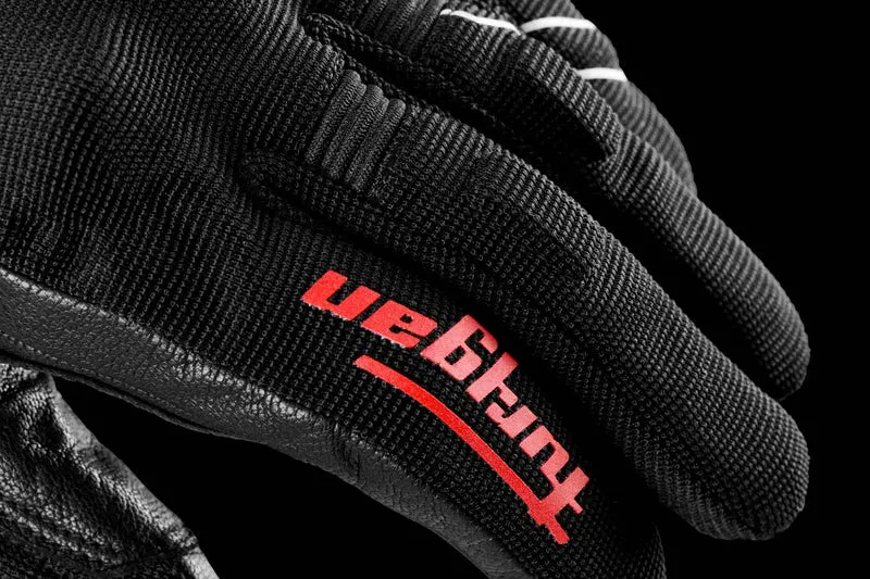 Gants Moto Cuir Homme Furygan JET NEON D3O® Noir-Blanc-Rouge | Été