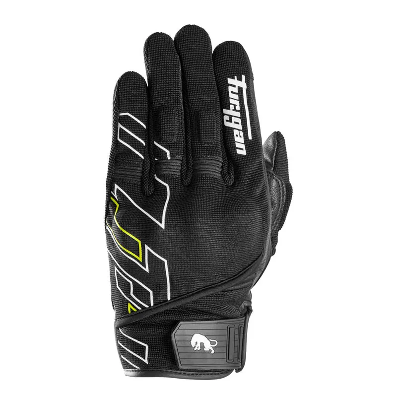Gants Moto Cuir Homme Furygan JET NEON D3O® Noir-Blanc-Jaune Neon-Noir-Blanc-Jaune | Été