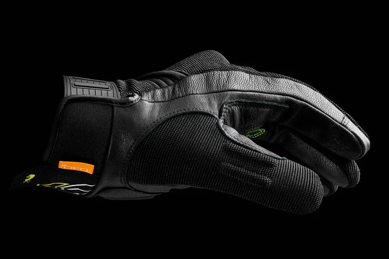 Gants Moto Cuir Homme Furygan JET NEON D3O® Noir-Blanc-Jaune Neon-Noir-Blanc-Jaune | Été