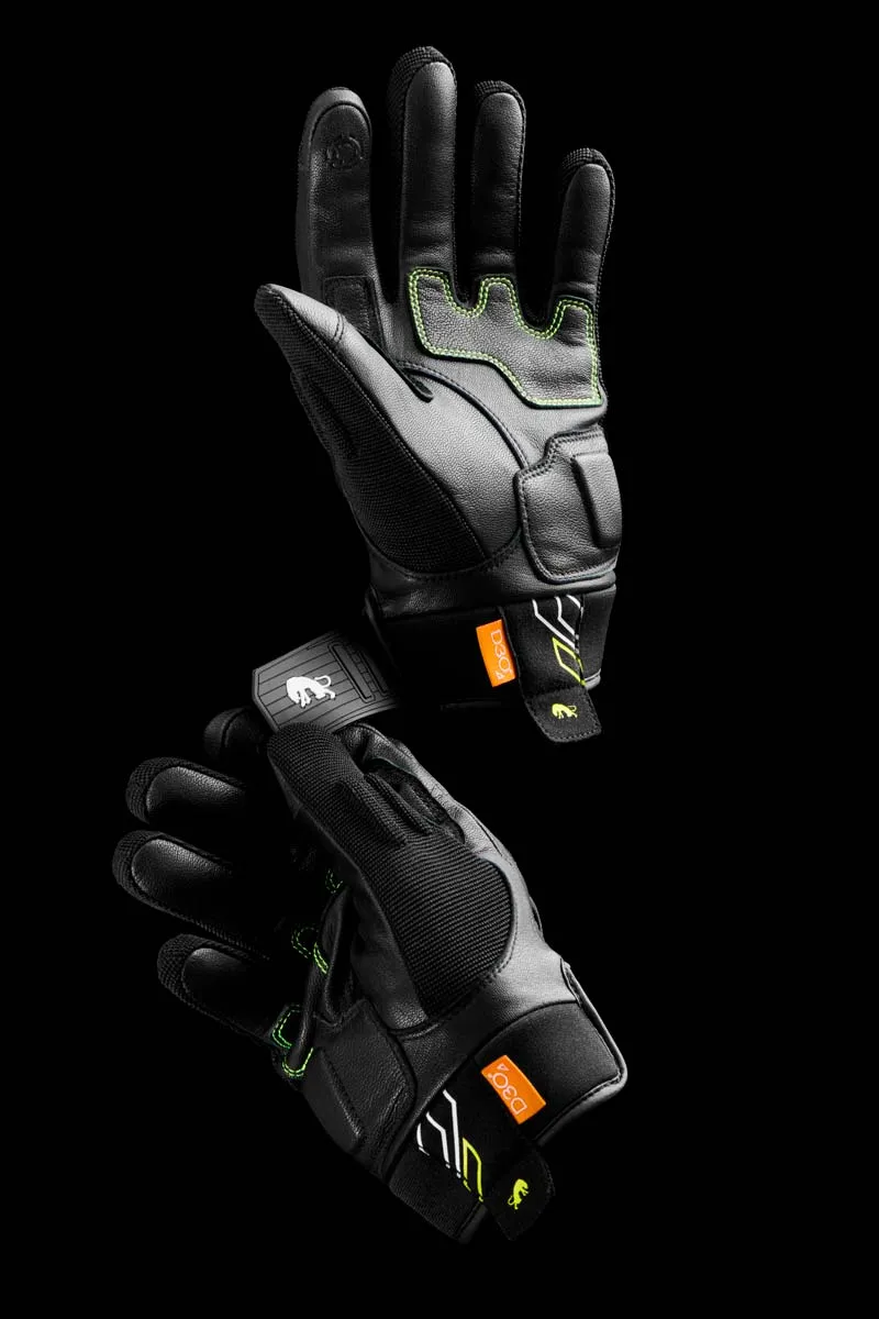Gants Moto Cuir Homme Furygan JET NEON D3O® Noir-Blanc-Jaune Neon-Noir-Blanc-Jaune | Été