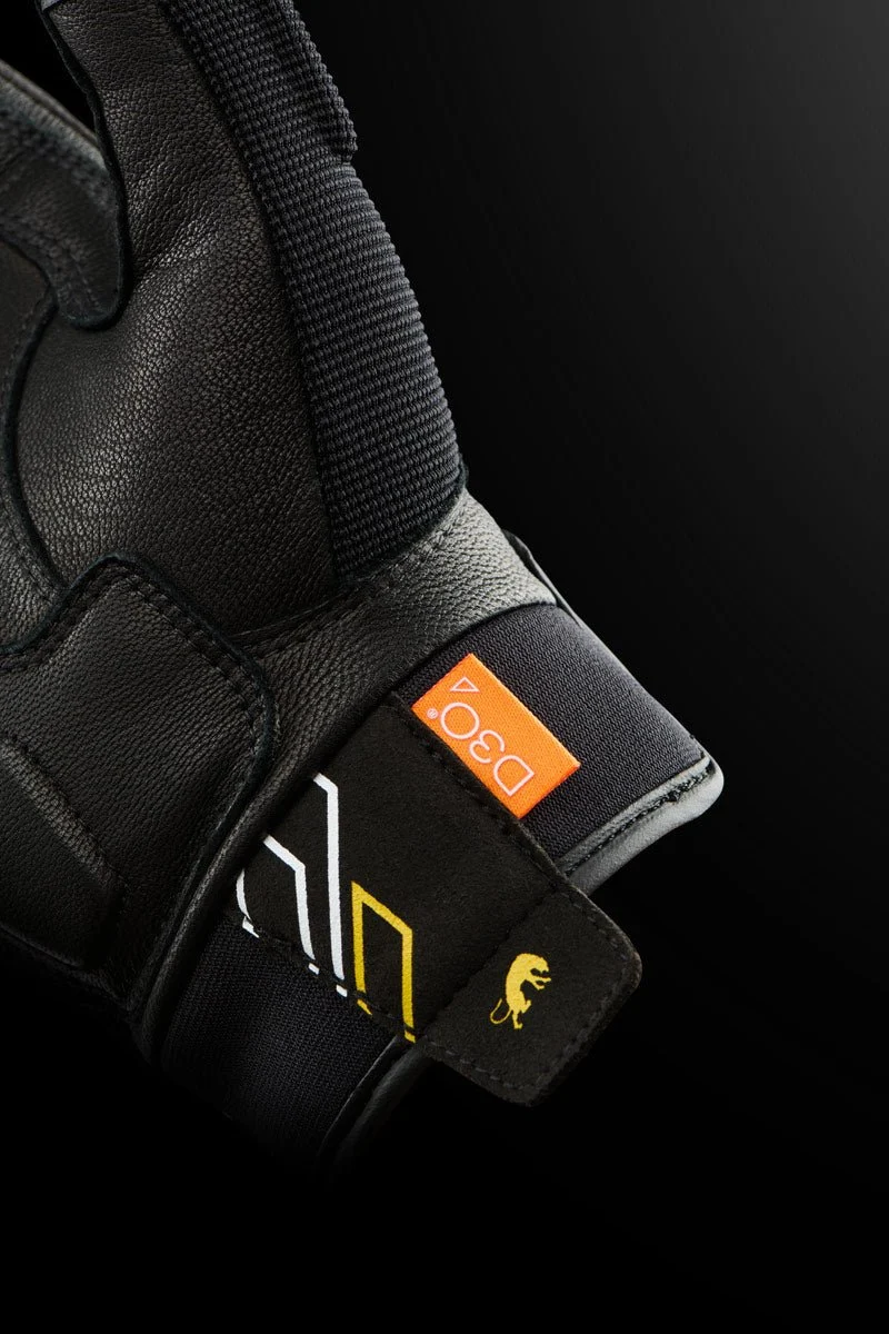 Gants Moto Cuir Femme Furygan JET NEON D3O® LADY Noir-Blanc-Or | Été