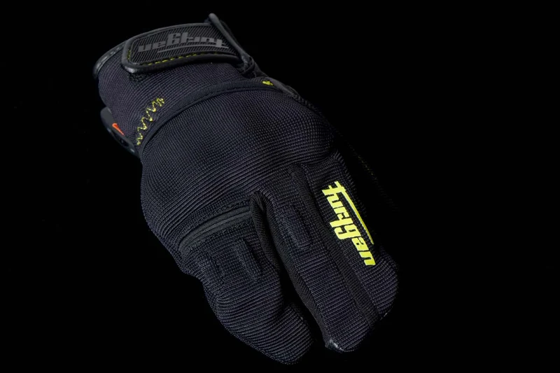 Gants Moto Cuir Enfant Furygan JET LOBSTER KID D3O® Noir-Jaune