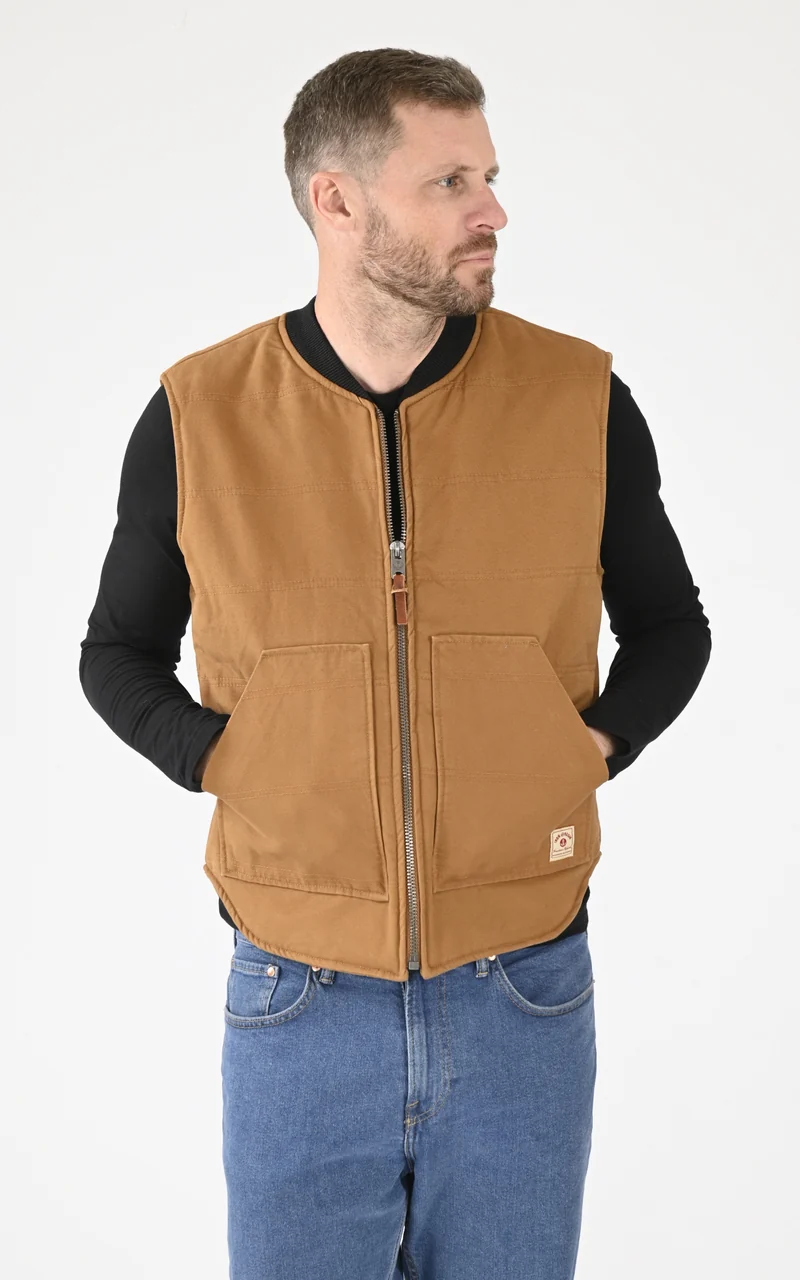 Veste sans manches coton cognac