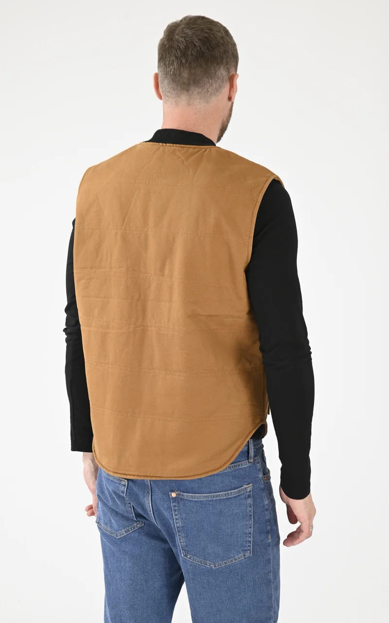 Veste sans manches coton cognac