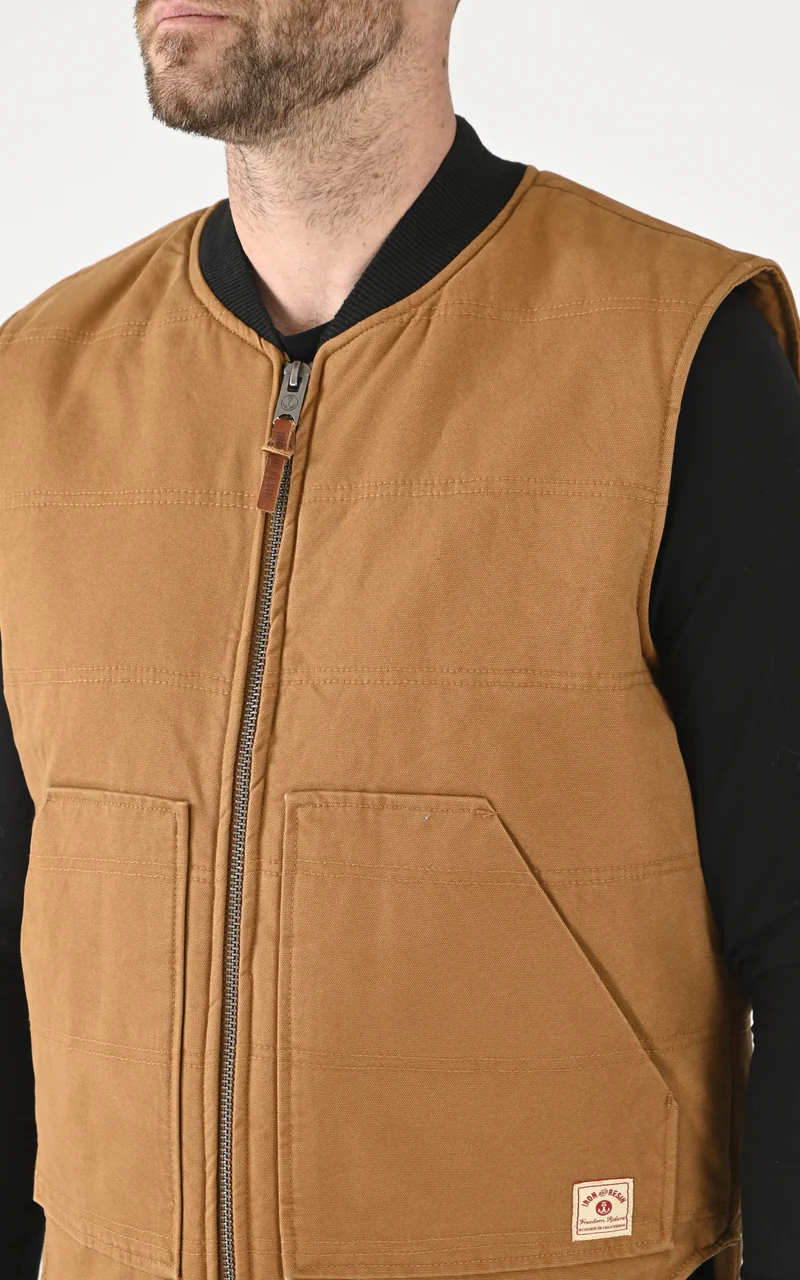 Veste sans manches coton cognac