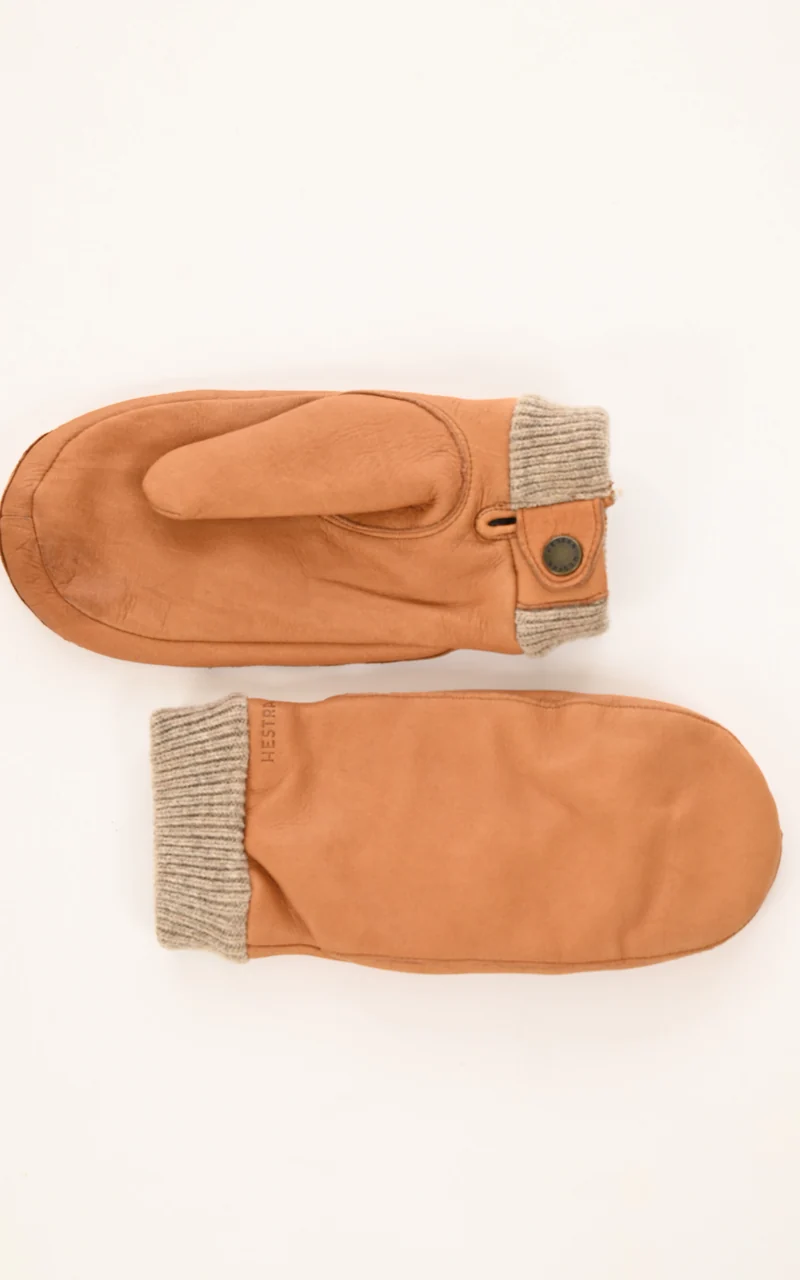 Moufles en cuir d'élan camel