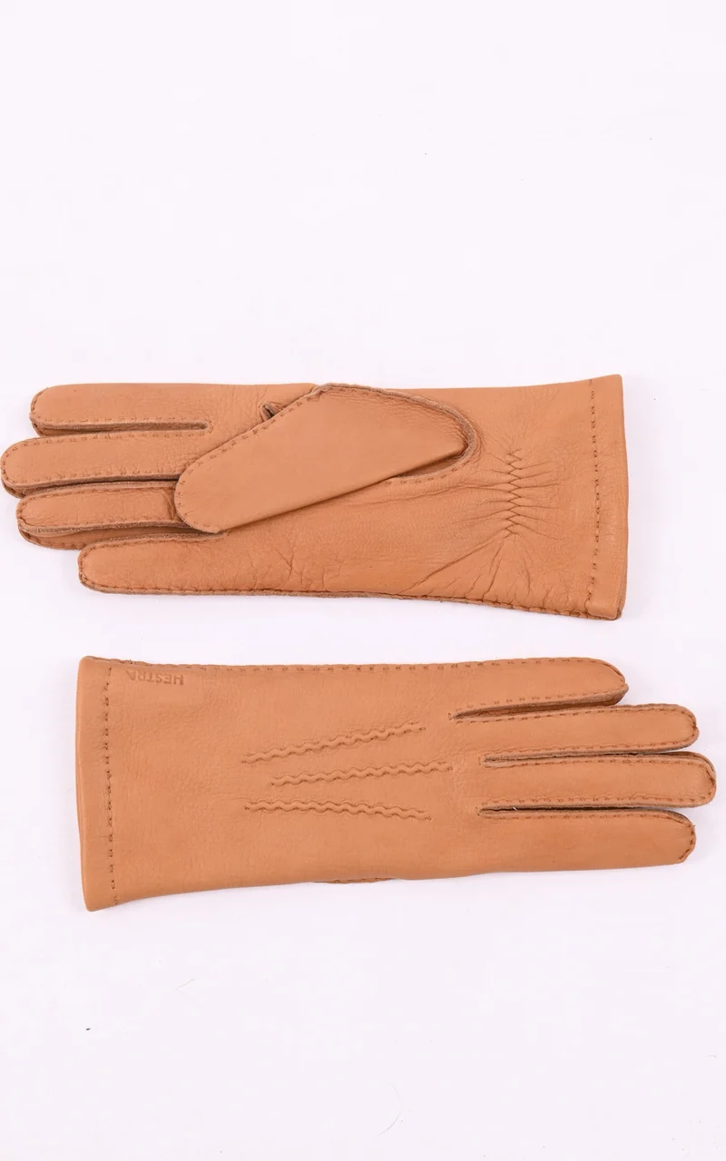 Gants en cuir de cerf camel