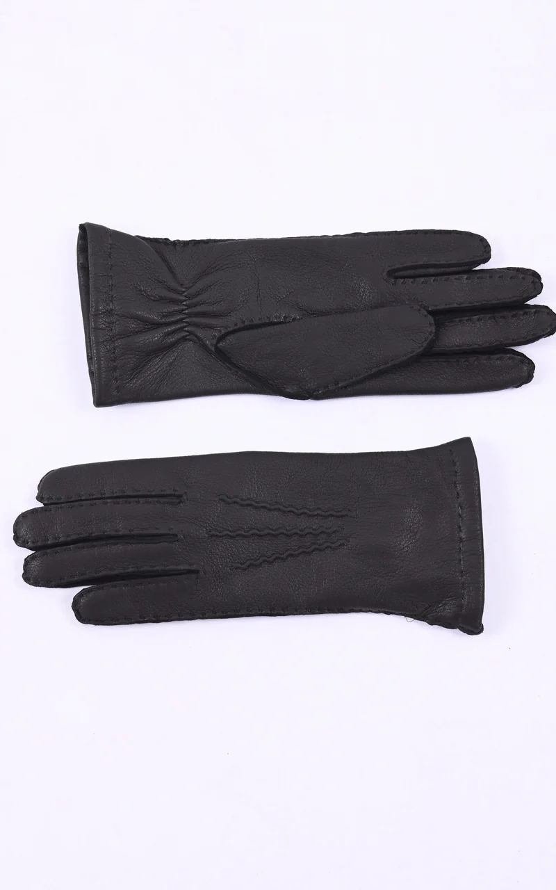 Gants en cuir de cerf noir