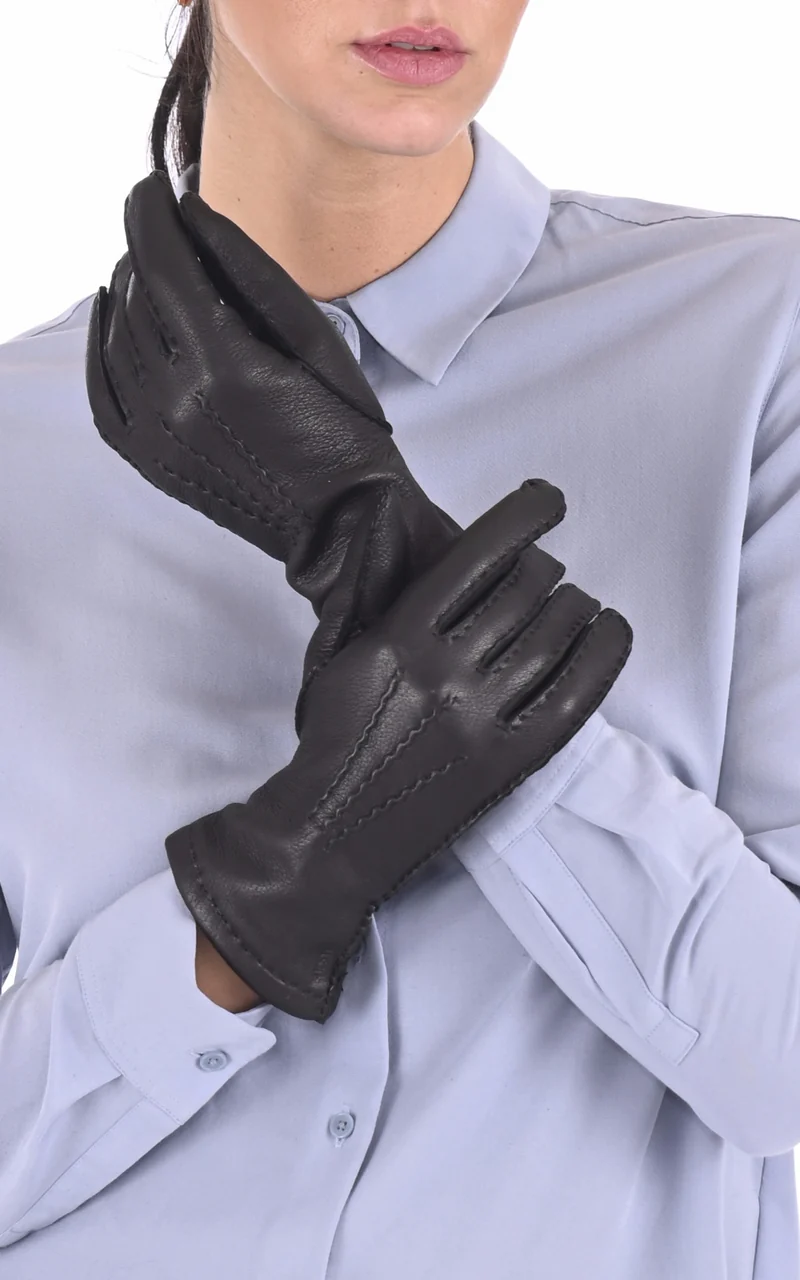 Gants en cuir de cerf noir