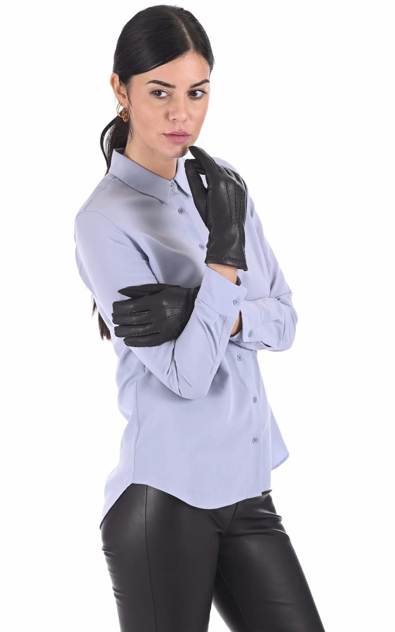 Gants en cuir de cerf noir