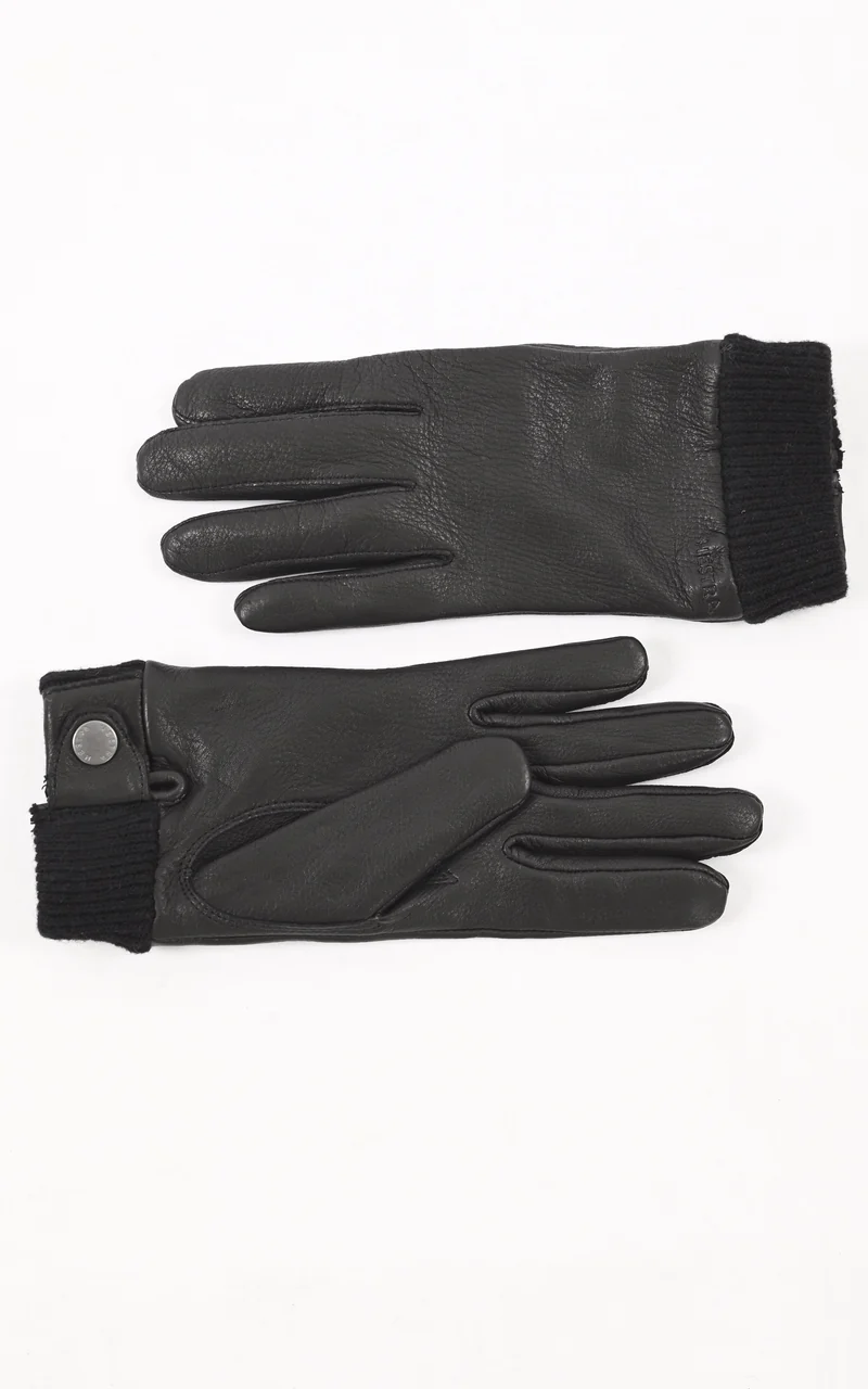 Gants en cuir de cerf noir