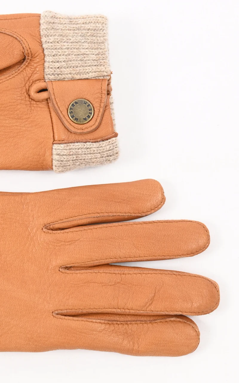 Gants en cuir de cerf camel