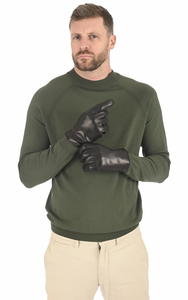 Gants souples cuir d'agneau noir